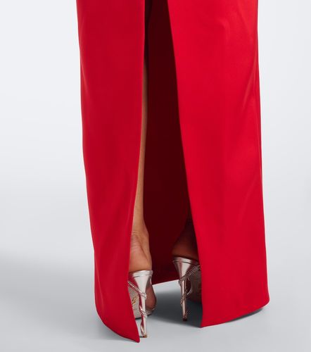 Abito lungo off-shoulder in raso con velluto - David Koma - Modalova