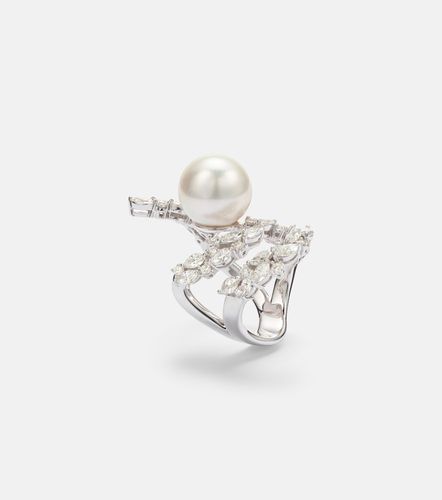 Anillo Pearlescent de oro blanco de 18 ct con perla y diamantes - Yeprem - Modalova