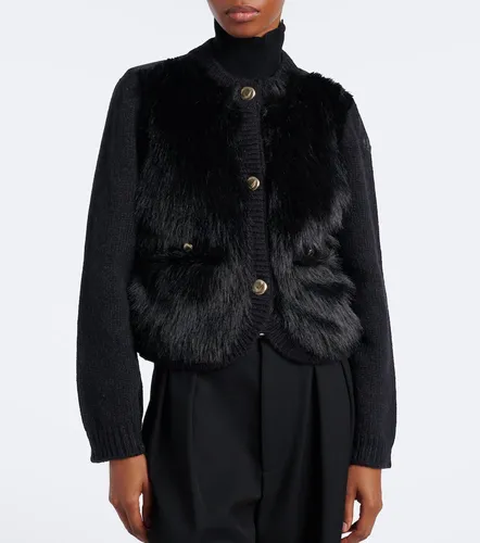 Down-paneled alpaca and wool-blend cardigan - Moncler - Modalova