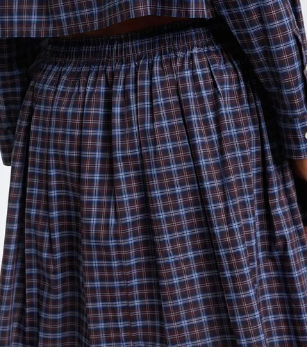 Checked cotton poplin miniskirt - Miu Miu - Modalova