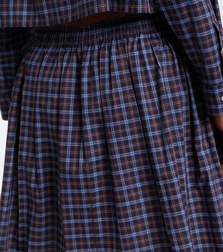 Minifalda de popelín de algodón a cuadros - Miu Miu - Modalova