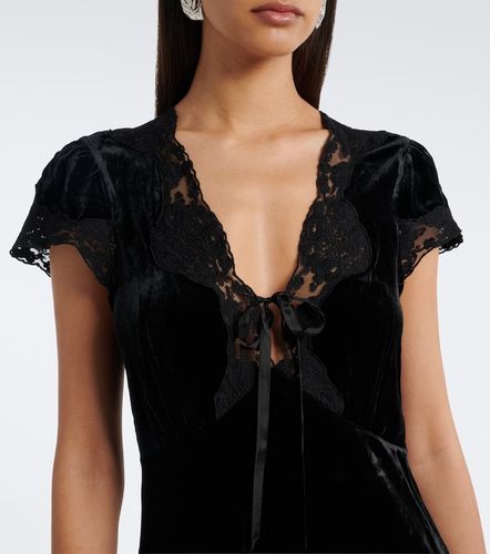 Vestido corto Lacie de terciopelo con encaje - Rixo - Modalova