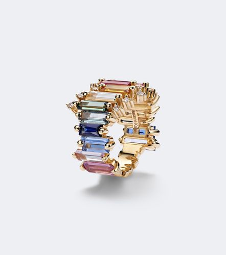 Anello in 18kt con zaffiri e diamanti - Suzanne Kalan - Modalova