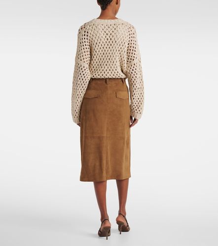 Gonna midi in suede - Brunello Cucinelli - Modalova
