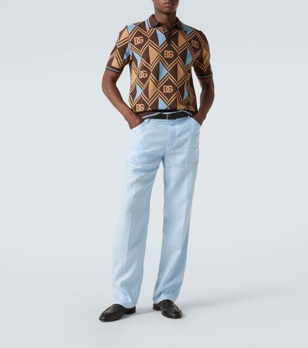 Polo de piqué de algodón con DG - Dolce&Gabbana - Modalova