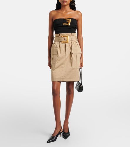 Gonna midi in gabardine di cotone - Balmain - Modalova
