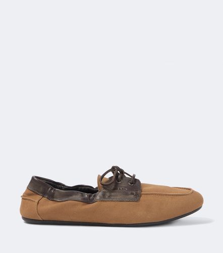 Mocassini Shuffle in canvas con pelle - Prada - Modalova