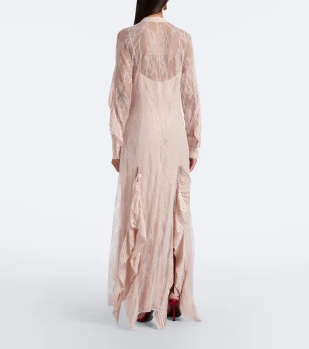 Ruffled tie-neck lace gown - Blumarine - Modalova