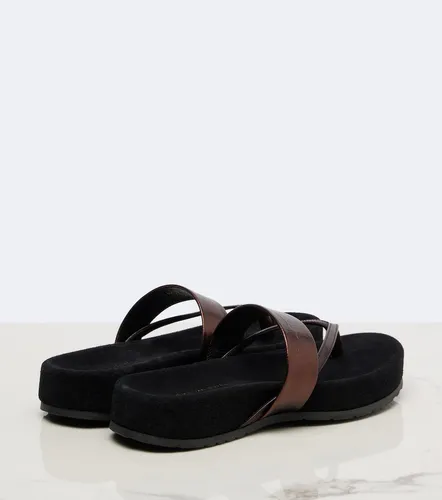 Metallic leather thong sandals - Dries Van Noten - Modalova
