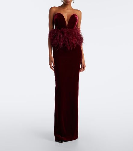 Robe Sienna aus Samt mit Federn - The New Arrivals Ilkyaz Ozel - Modalova