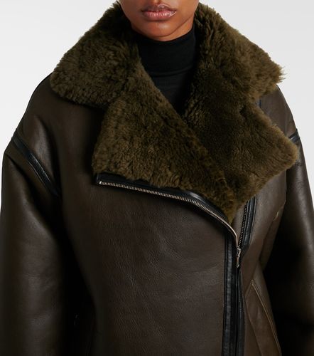 Jacqueline shearling-trimmed leather jacket - Nour Hammour - Modalova