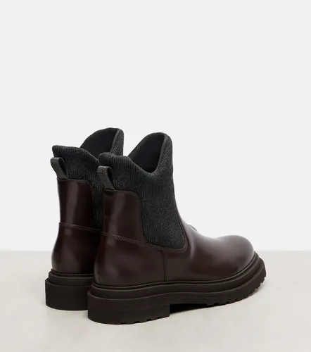 Leather sock boots - Brunello Cucinelli - Modalova