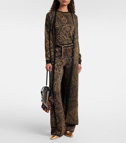 Paisley wool-blend lame flared pants - Etro - Modalova