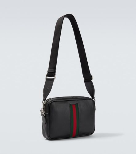 Borsa a tracolla Web Trademark Small in pelle - Gucci - Modalova