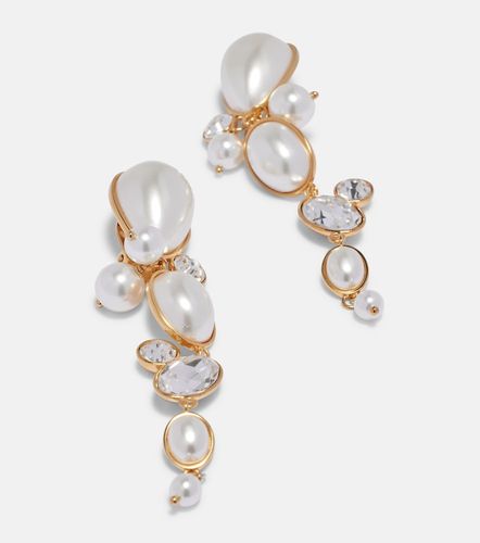 Orecchini a clip con perle bijoux e cristalli - Oscar de la Renta - Modalova