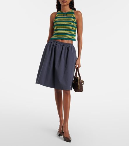 Top in misto cotone a coste a righe - Miu Miu - Modalova