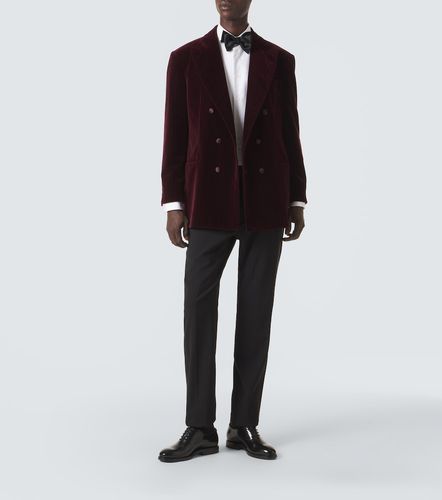Blazer in velluto di cotone gessato - Brunello Cucinelli - Modalova