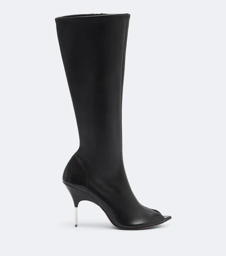 Bruna leather knee-high boots - Amina Muaddi - Modalova