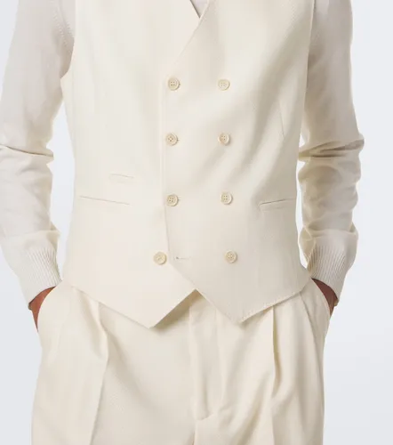 Double-breasted wool and cotton vest - Brunello Cucinelli - Modalova