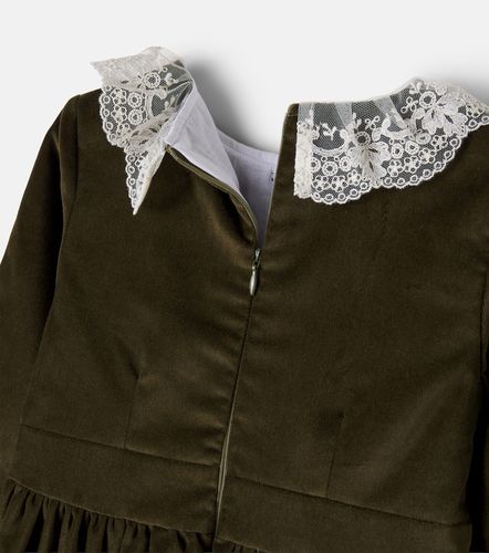 Vestido Eva de terciopelo de algodón con encaje - La Coqueta - Modalova