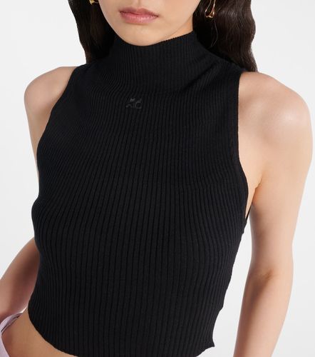 Courrèges Top in cotone e lana a coste - Courreges - Modalova