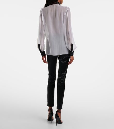 Blusa semitrasparente in seta - Dolce&Gabbana - Modalova