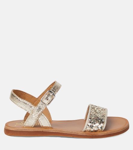 Sandalias Plagette Buckle de piel con glitter - Pom d'Api - Modalova