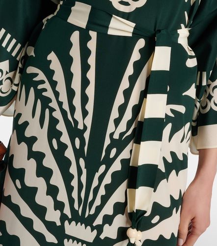 Caftán de seda estampado con cinturón - Eres - Modalova