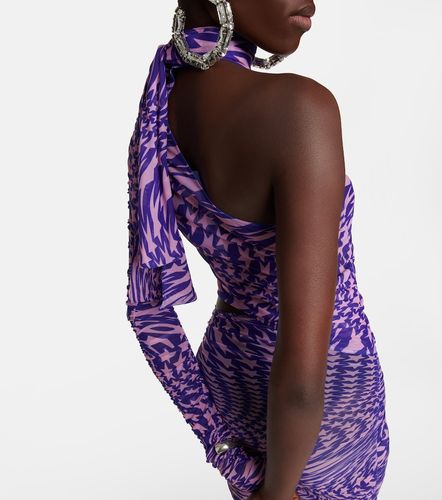 Printed mesh cutout minidress - Mugler - Modalova