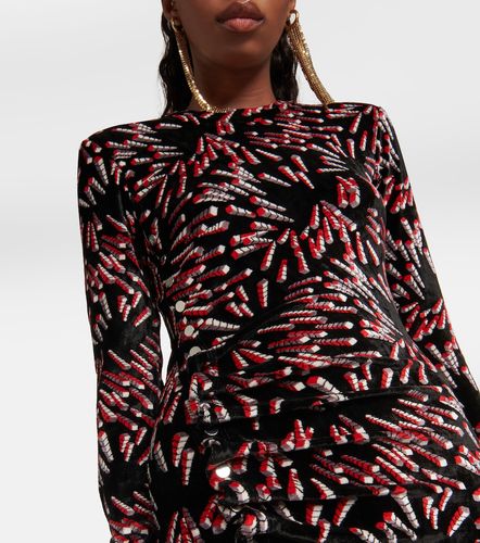 Vestido largo de terciopelo estampado - Rabanne - Modalova