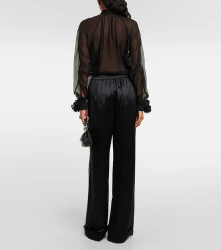 Pantaloni a gamba larga in misto seta - Dolce&Gabbana - Modalova