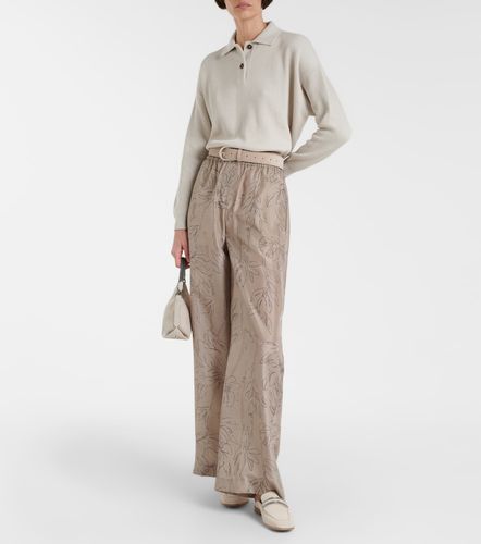 Pantaloni a gamba larga in seta - Brunello Cucinelli - Modalova