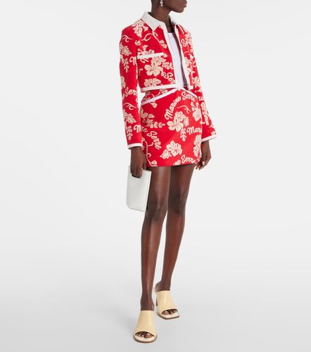 Minifalda de jacquard con piel - Marine Serre - Modalova