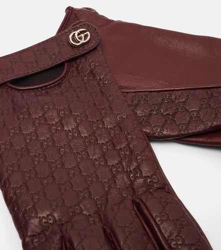 Double G GG debossed leather gloves - Gucci - Modalova