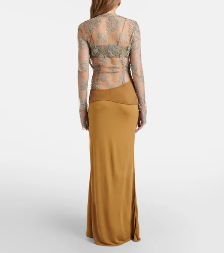 Sepienne lace and suede gown - Christopher Esber - Modalova