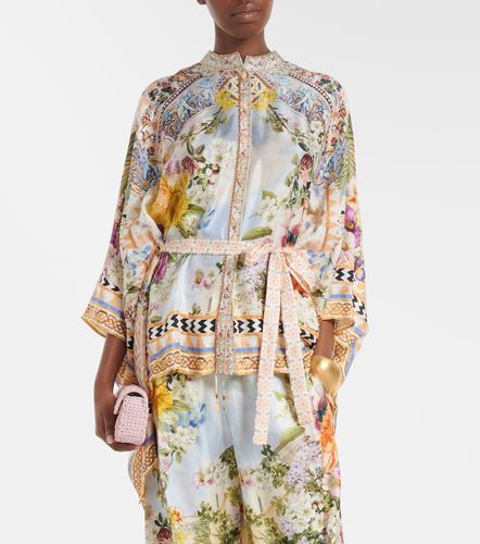Blusa de seda estampada y adornada - Camilla - Modalova