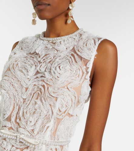 Abito midi in tulle con pizzo - Self-Portrait - Modalova
