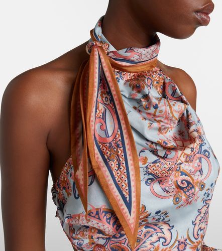 Crop top Aster de seda estampado - Zimmermann - Modalova