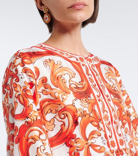 Caftán Majolica de sarga de seda - Dolce&Gabbana - Modalova