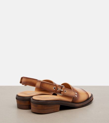Miu Miu Leather slingback sandals - Miu Miu - Modalova