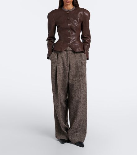 Herringbone wool-blend wide-leg pants - Magda Butrym - Modalova