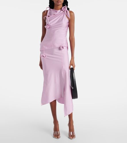 Floral-applique satin midi skirt - Coperni - Modalova