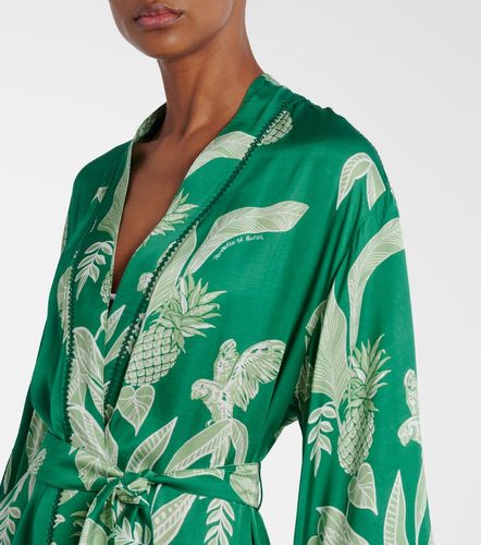 Caftán Erica de satén floral - Poupette St Barth - Modalova