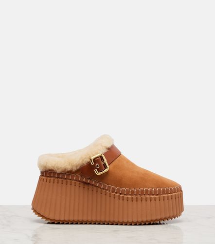 Chloe Nama 80 suede platform mules - Chloe - Modalova