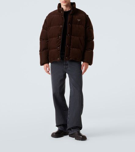 Convertible cotton corduroy down jacket - Prada - Modalova