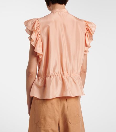 Chloe Ruffled lace-trimmed silk top - Chloe - Modalova