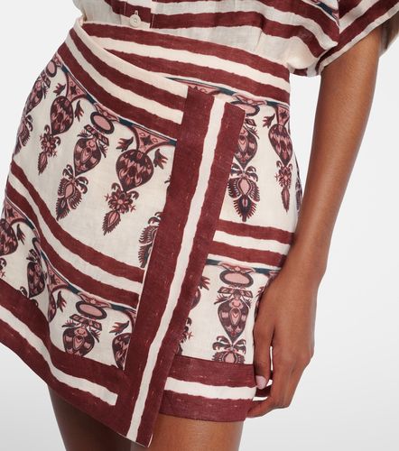 Printed linen wrap skirt - Johanna Ortiz - Modalova