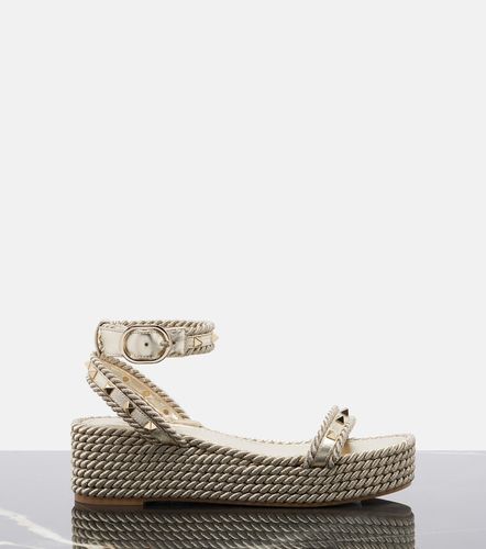 Rockstud Torchon leather espadrille sandals - Valentino Garavani - Modalova