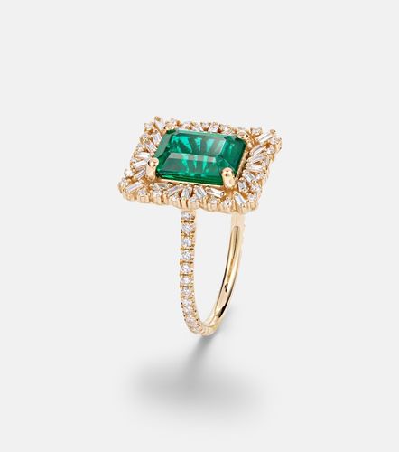 Kt ring with emerald and diamonds - Suzanne Kalan - Modalova