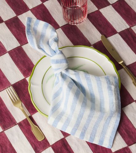 Set de 4 servilletas de lino a rayas - Once Milano - Modalova